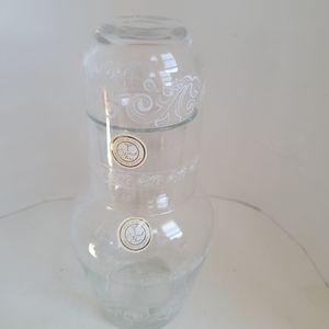 Felice Water Set-2 Piece Frosted Crystal Design Bedside Water